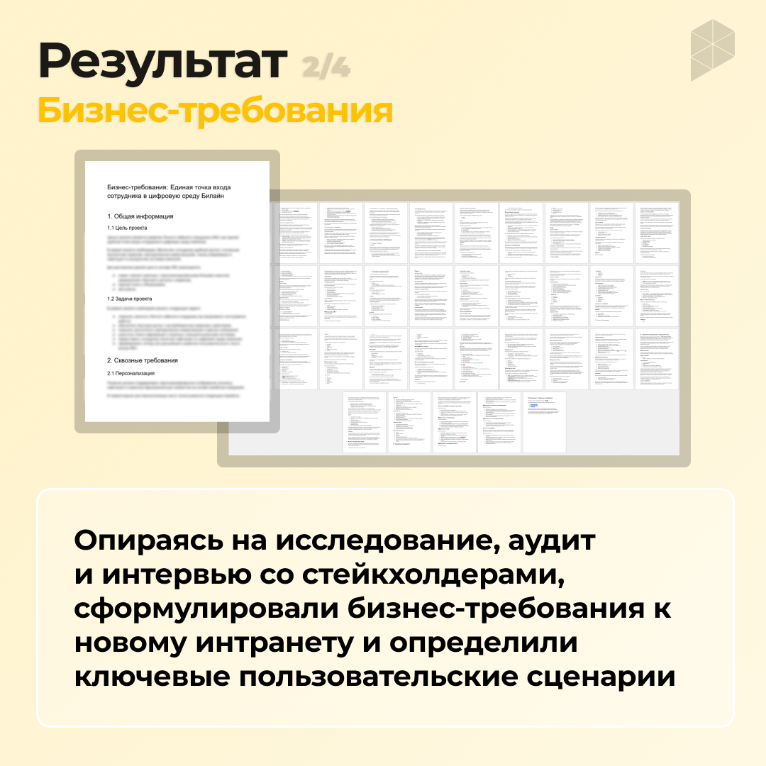 Разработка концепции развития интранета Билайна